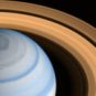 Saturne, à partir d'images prises dans l'infrarouge par Cassini en 2014. // Source : NASA/JPL-Caltech/SSI/CICLOPS/Kevin M. Gill (photo recadrée)