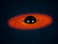 Un trou noir, illustration (mignonne). // Source : Nino Barbey pour Numerama