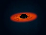 Un trou noir, illustration (mignonne). // Source : Nino Barbey pour Numerama