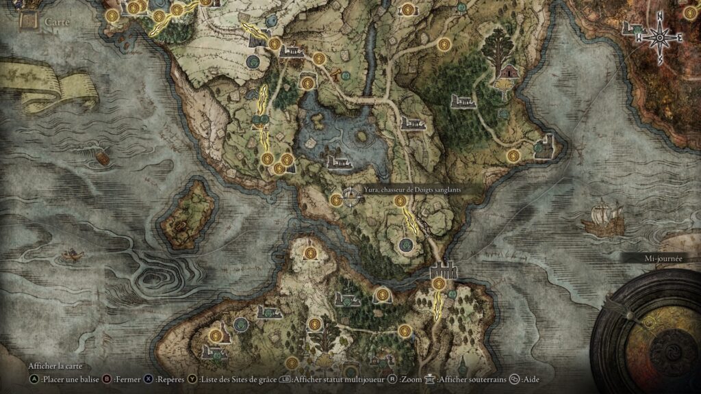 Nouvelles icônes sur la carte d'Elden Ring // Source : Capture PS5