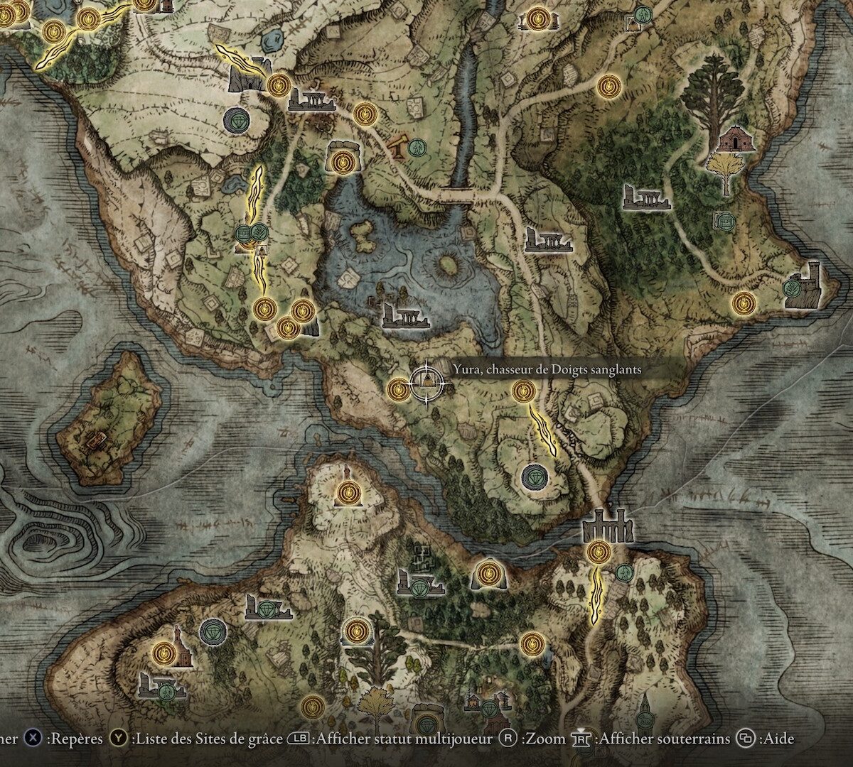 Nouvelles icônes sur la carte d'Elden Ring // Source : Capture PS5