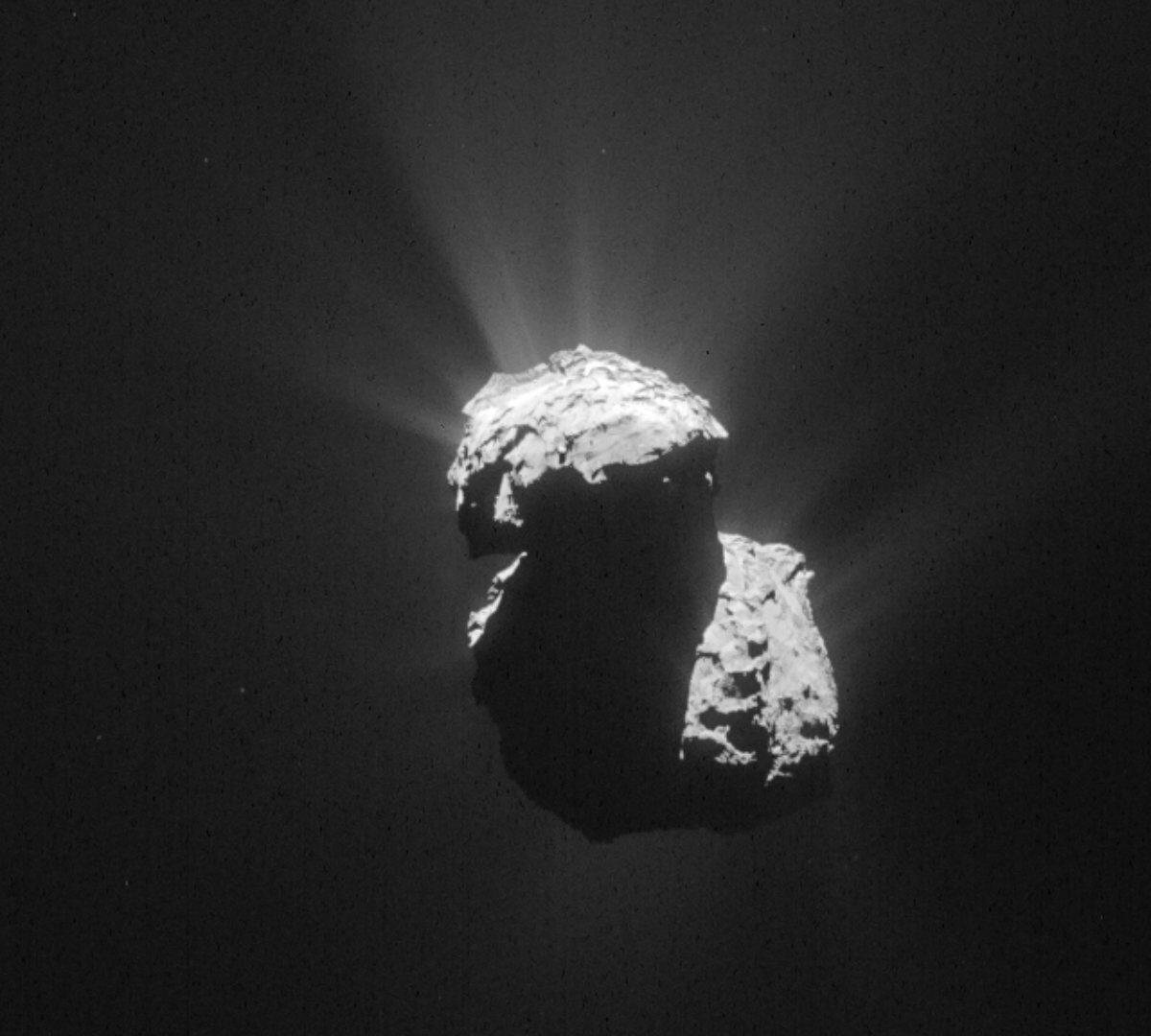 67P/Churyumov-Gerasimenko. // Source : ESA/Rosetta/NAVCAM – CC BY-SA IGO 3.0