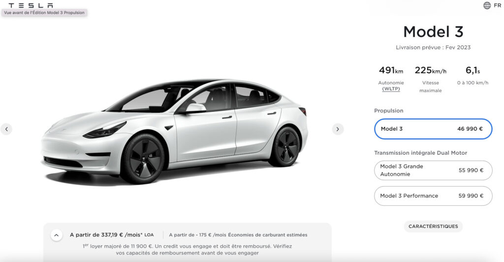 Tesla Model 3 // Source : Capture d'écran