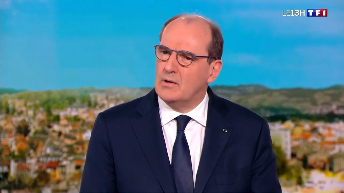 Jean Castex sur TF1, lors de l'annonce de la levée de ces mesures, le 3 mars 2022. // Source : TF1