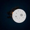 Impact du débris sur la Lune, illustration. // Source : Nino Barbey pour Numerama