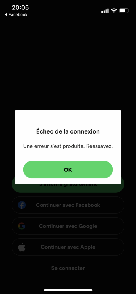 Spotify inaccessible le 8 mars 2022