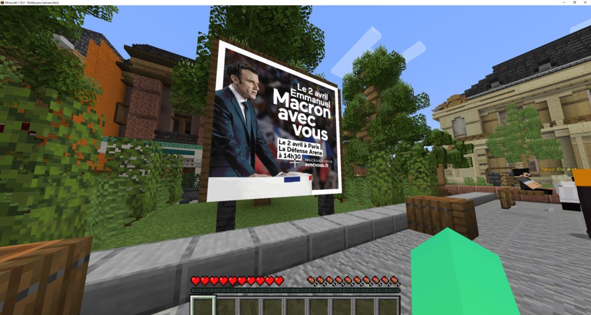 Un serveur Minecraft dédié à Emmanuel Macron ? Oui, ça existe // Source : Numerama