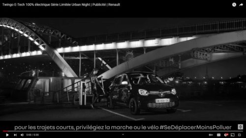 Publicité Twingo avec nouvelles mentions obligatoires // Source : Renault