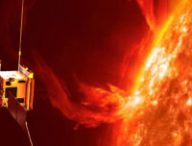 Vue d'artiste de Solar Orbiter. // Source : ESA/AOES (image recadrée)