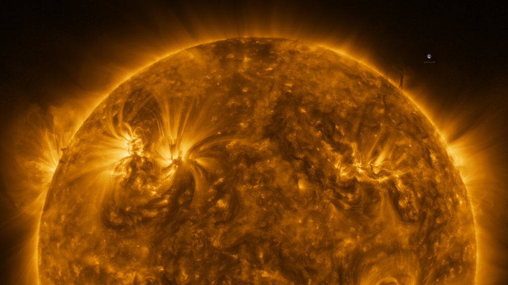 Le Soleil vu par Solar Orbiter. // Source : ESA & NASA/Solar Orbiter/EUI team; Data processing: E. Kraaikamp (ROB)