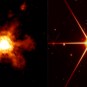 Spitzer on the left, JWST on the right.  // Source: Via Twitter @fox_ori (cropped image)