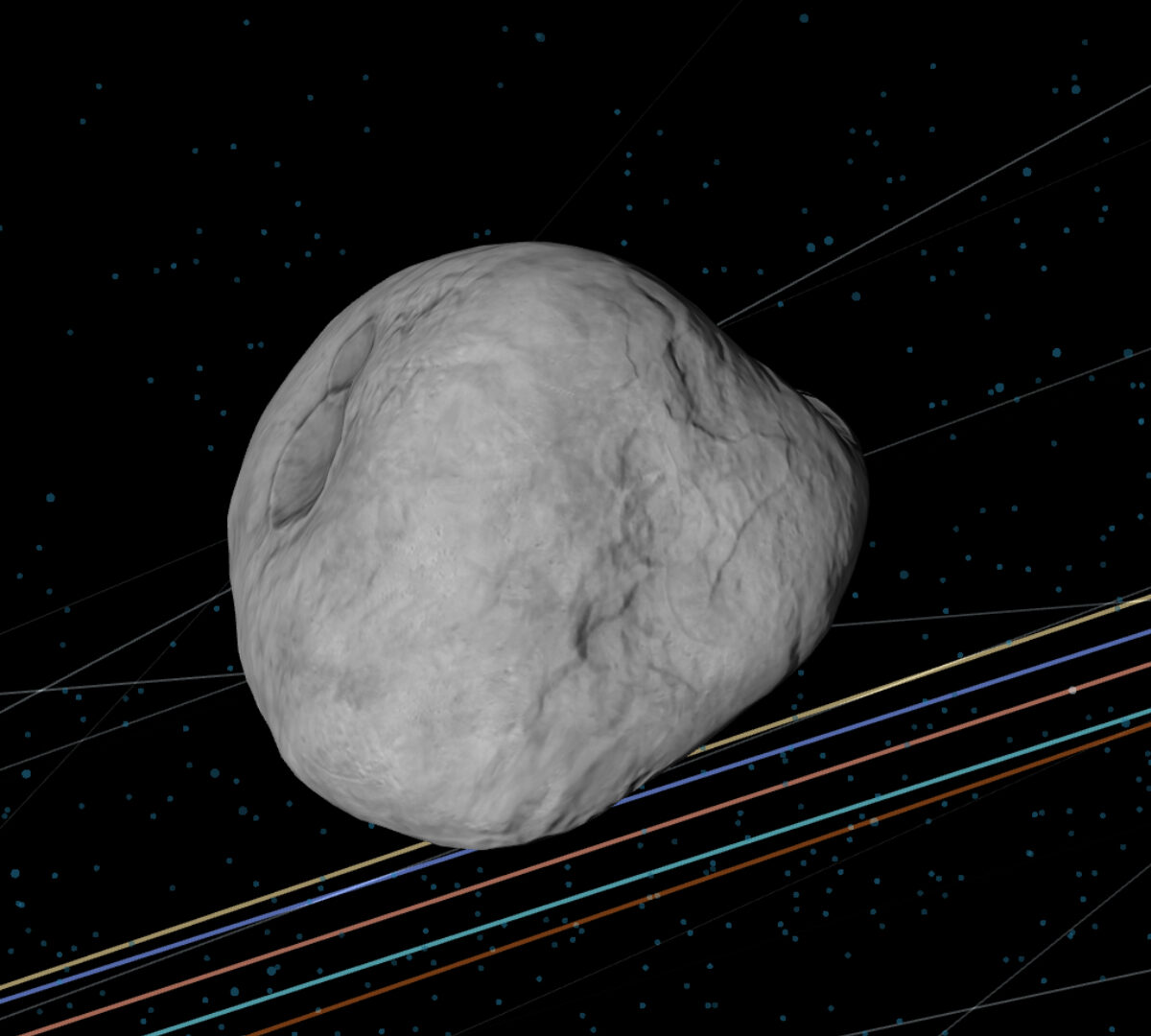 418135 (2008 AG3). // Source : Capture d'écran Eyes on Asteroids