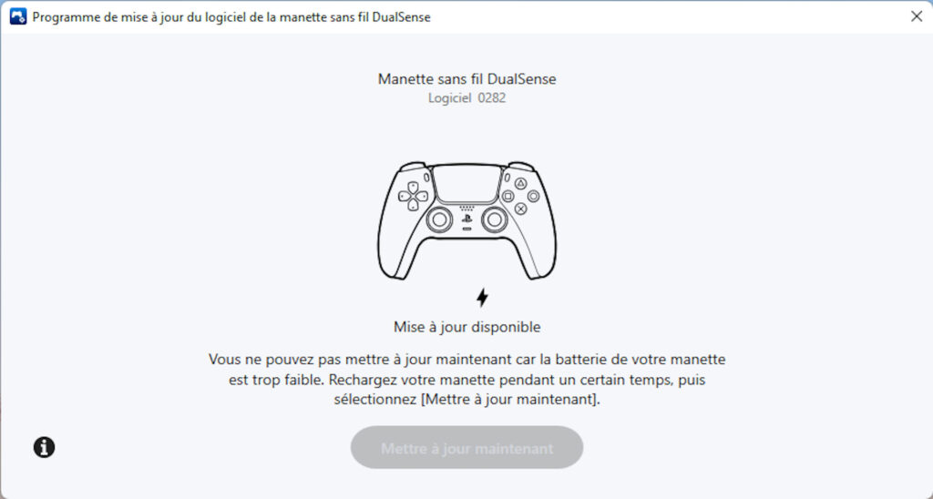 Mettre à jour sa manette DualSense sur PC  // Source : Capture Windows