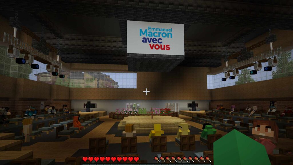 Un meeting virtuel qui n’en était pas un : j’ai écouté Emmanuel Macron dans Minecraft