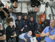 Arrivée de l'équipage Ax-1 dans l'ISS. // Source : Capture d'écran YouTube SpaceX