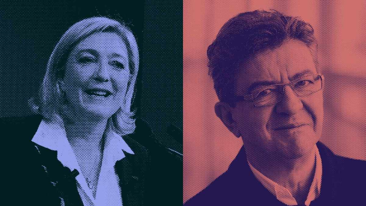 Marine Le Pen et Jean-Luc Mélenchon // Source : Numerama