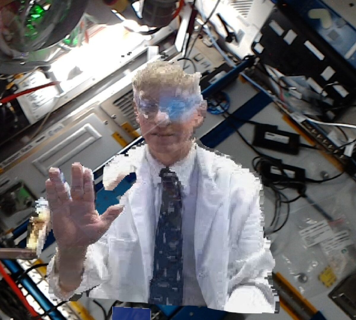 Dr. Josef Schmid holoporté à bord de l'ISS. // Source : Nasa