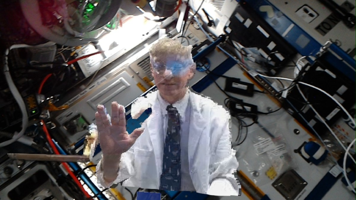 Dr. Josef Schmid holoporté à bord de l'ISS. // Source : Nasa