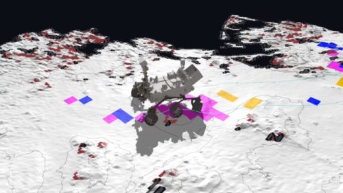 Carte de conduite de Perseverance sur Mars. // Source : Capture d'écran YouTube NASA Jet Propulsion Laboratory