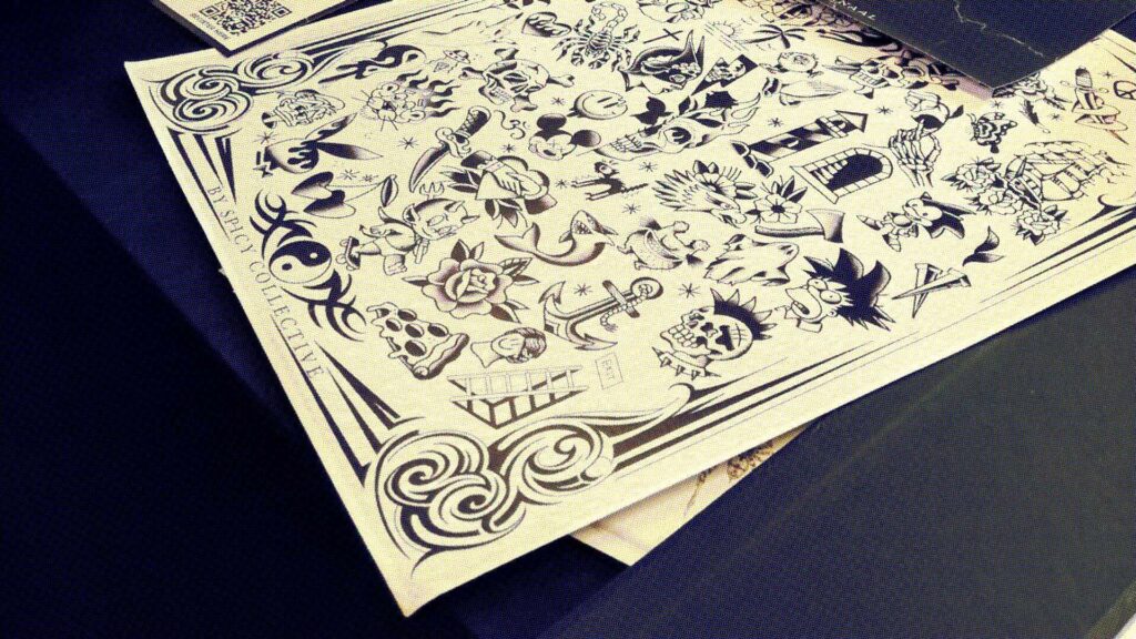 A tattoo board on the Ethernaal stand // Source: Aurore Gayte for Numerama