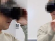 Mark Zuckerberg avec le casque Cambria sur la tête. // Source : Mark Zuckerberg