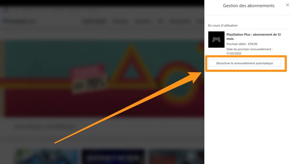Résiliation PlayStation Plus // Source : Capture d'écran
