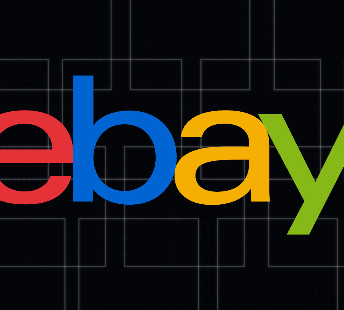 Logo eBay. // Source : Wikimedia/CC/Lippincott Studio/Adrian Frutiger (typeface)., montage Numerama