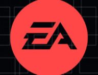 Logo EA. // Source : Wikimedia/Electronic Arts ; fond Nino Barney pour Numerama, montage.