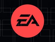 Logo EA. // Source : Wikimedia/Electronic Arts ; fond Nino Barney pour Numerama, montage.