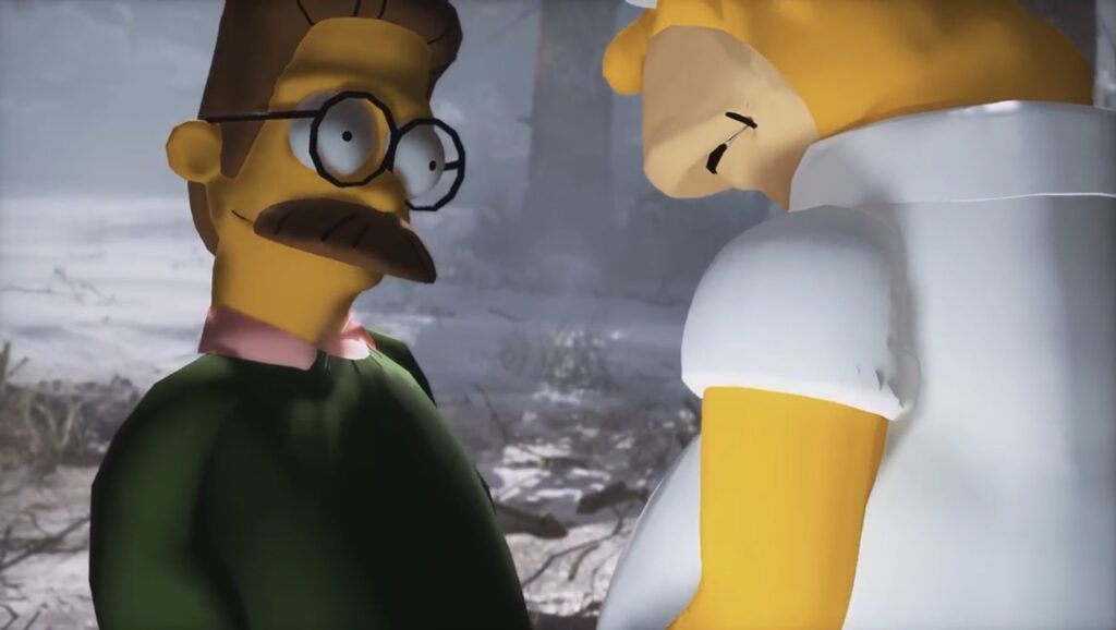 Homer contre Ned Flanders  // Source : Twitter : NextGenPlayer