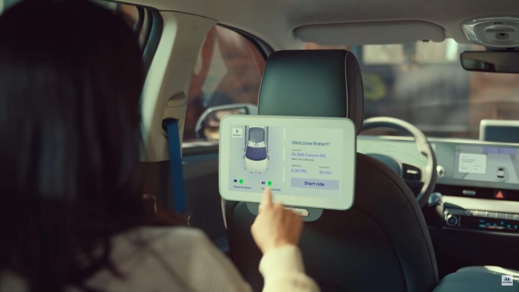 Hyundai robotaxis en conduite autonome // Source : Capture de la vidéo Hyundai