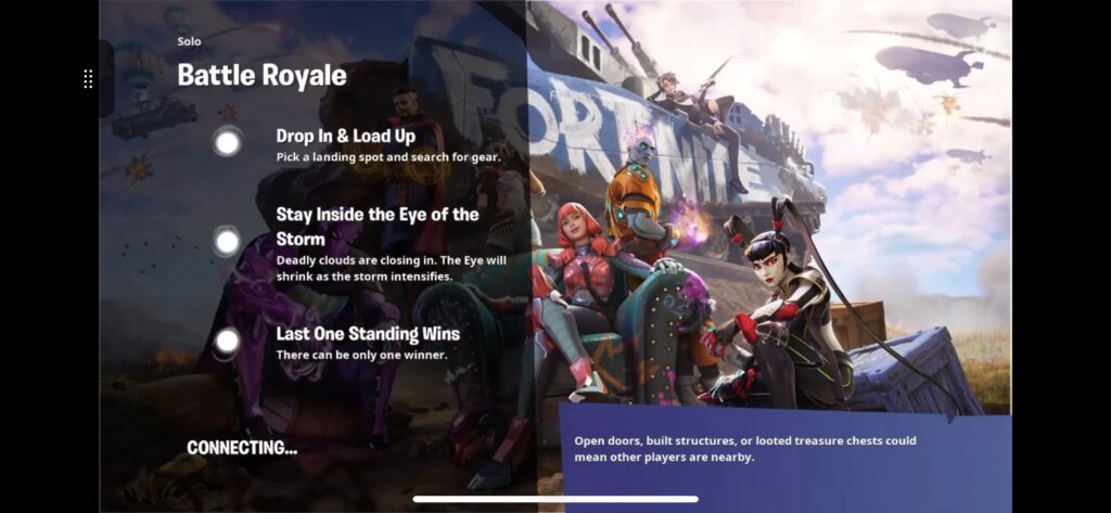 Fortnite est de retour sur iOS, grâce à Xcloud de Microsoft ! // Source : Capture d'écran Numerama