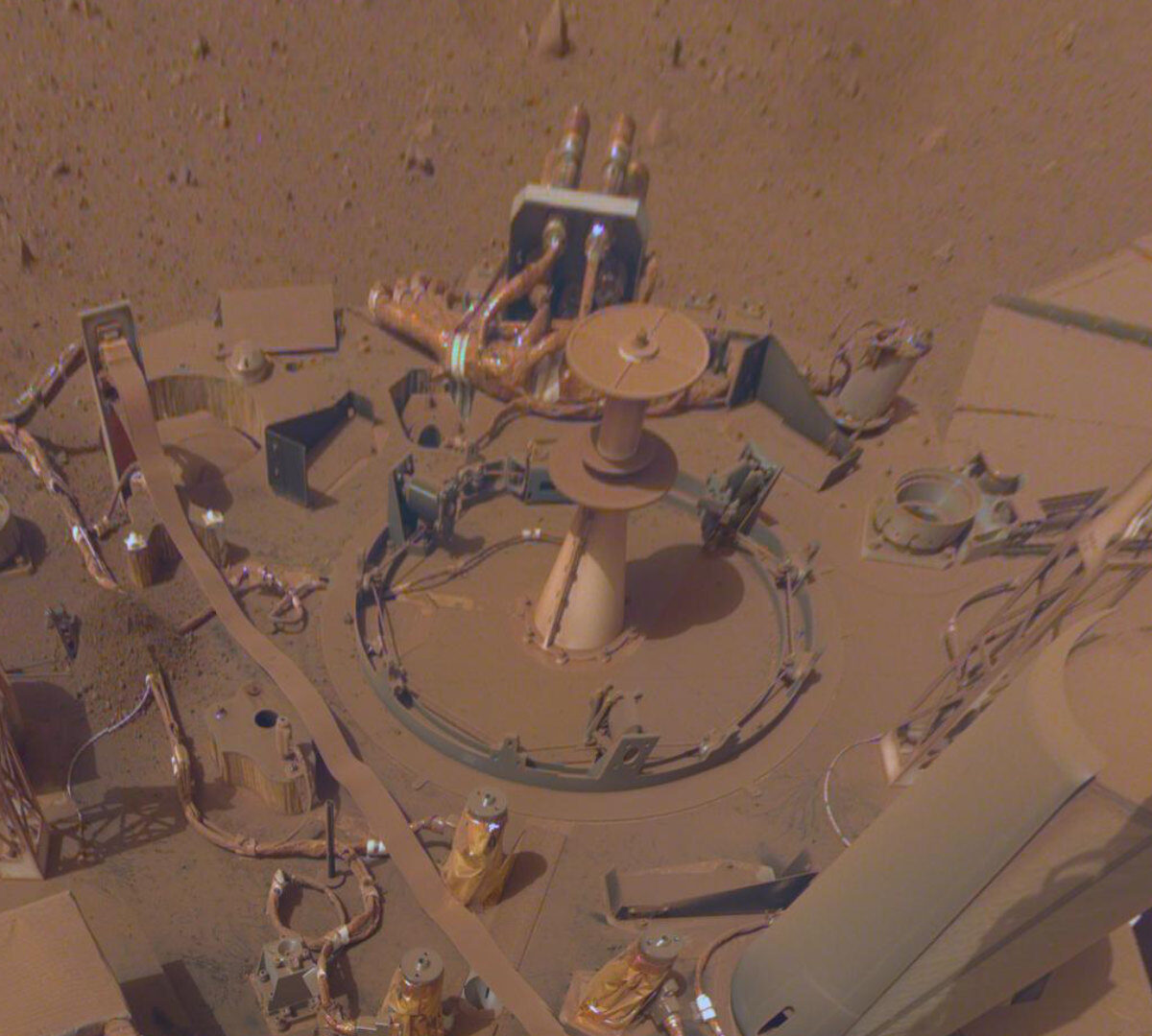 Le dernier selfie d'InSight sur Mars. // Source : NASA/JPL-Caltech (image recadrée)