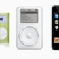 iPod mini, iPod and iPod touch, in their first versions.  // Source: Apple