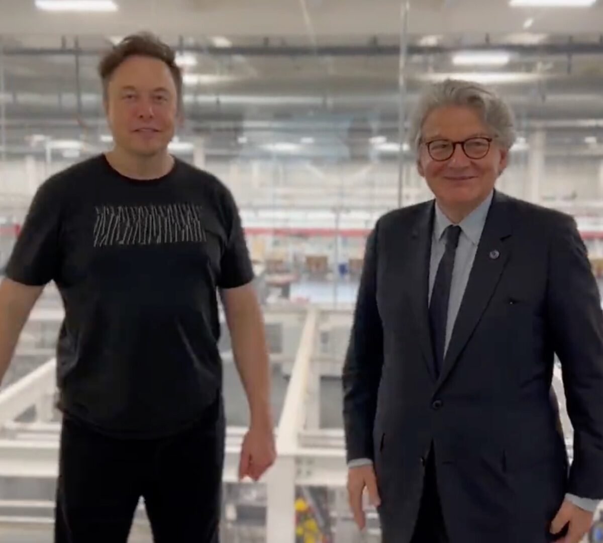 Elon Musk avec Thierry Breton au Texas. // Source : Capture Twitter