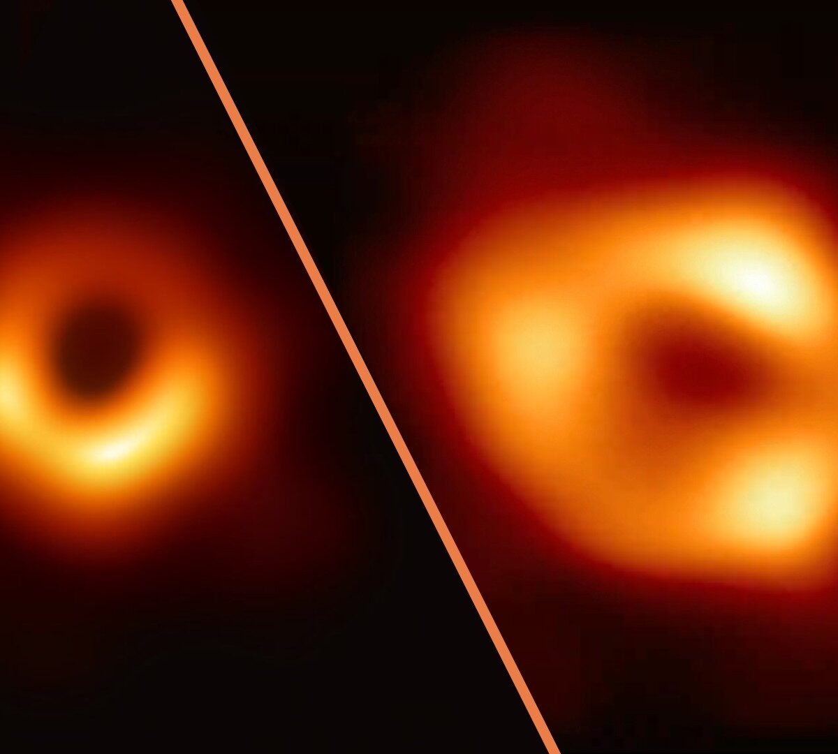 Le trou noir M87, le trou noir SgA*. // Source : Event Horizon Telescope