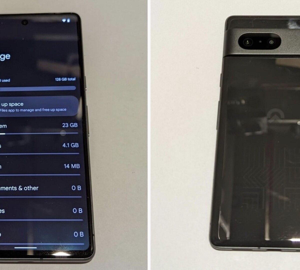 Photos du prototype de Pixel 7. // Source : Captures d'écran eBay