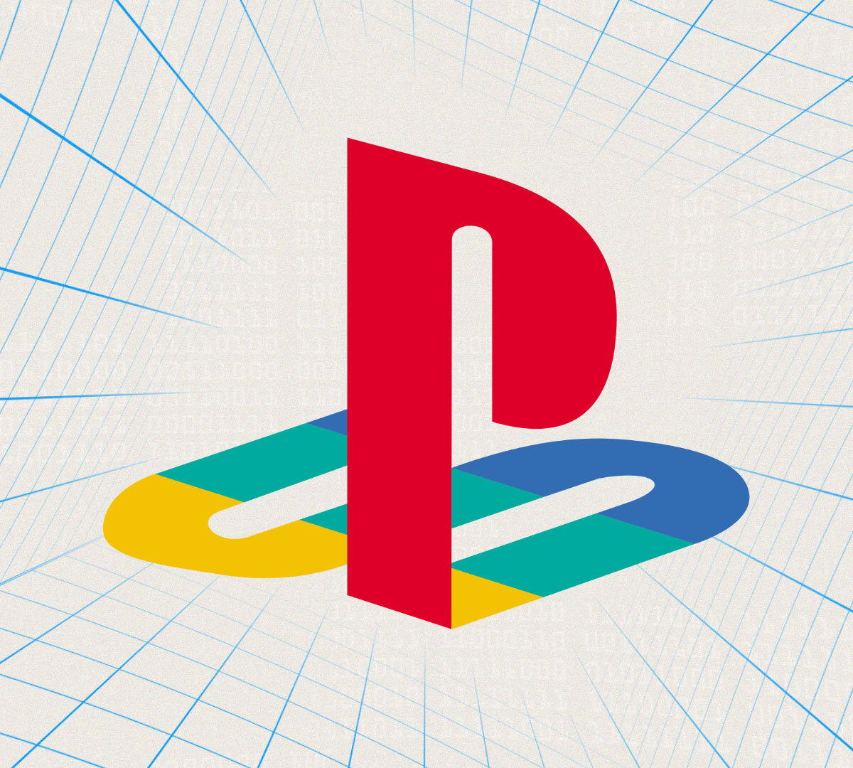 Logo de PlayStation. // Source : Wikimedia/CC/Sony ; fond Nino Barbey