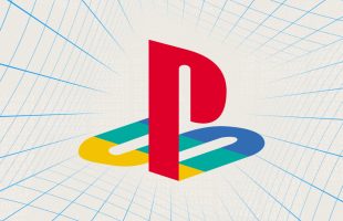 Logo de PlayStation. // Source : Wikimedia/CC/Sony ; fond Nino Barbey