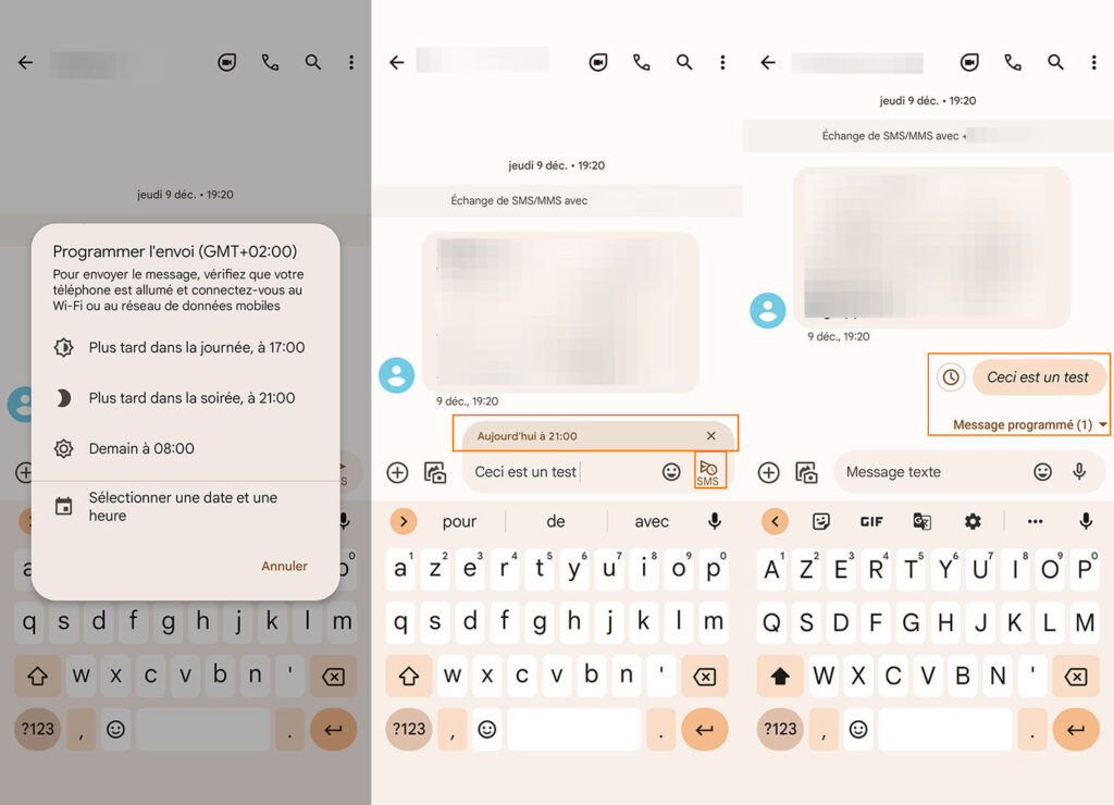 Programme SMS différé