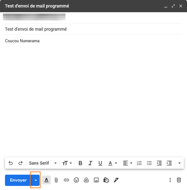 Programmer envoi mail