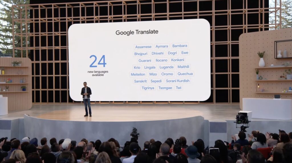 Les nouvelles langues de Google Traduction. // Source : Capture d'écran