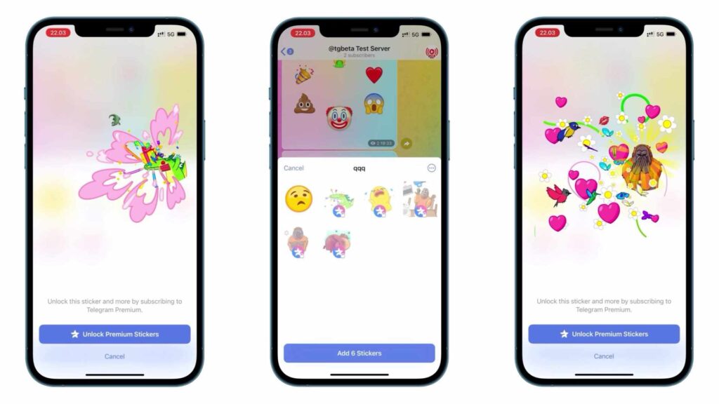 Certains stickers seront disponibles en exclusivité pour les utilisateurs premium // Source : Telegram