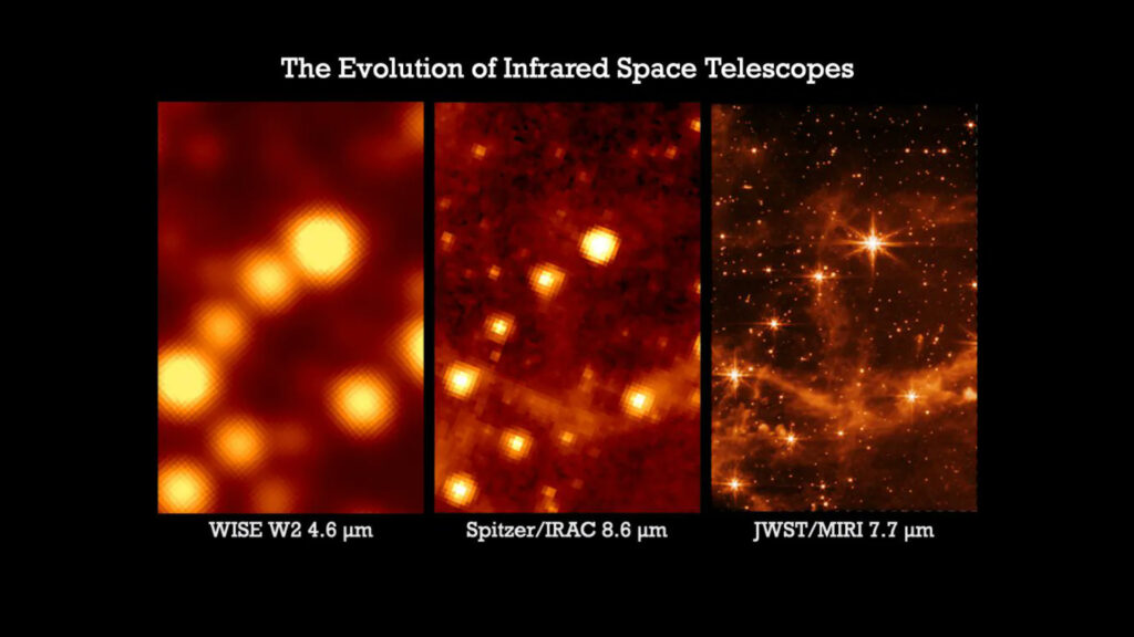 Vues obtenues par des télescopes infrarouges. // Source : Via Twitter @SETIInstitute