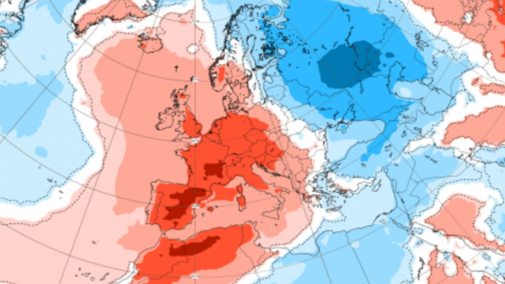 Anomalie de température prévue du 16 au 22 mai. // Source : Météo-France