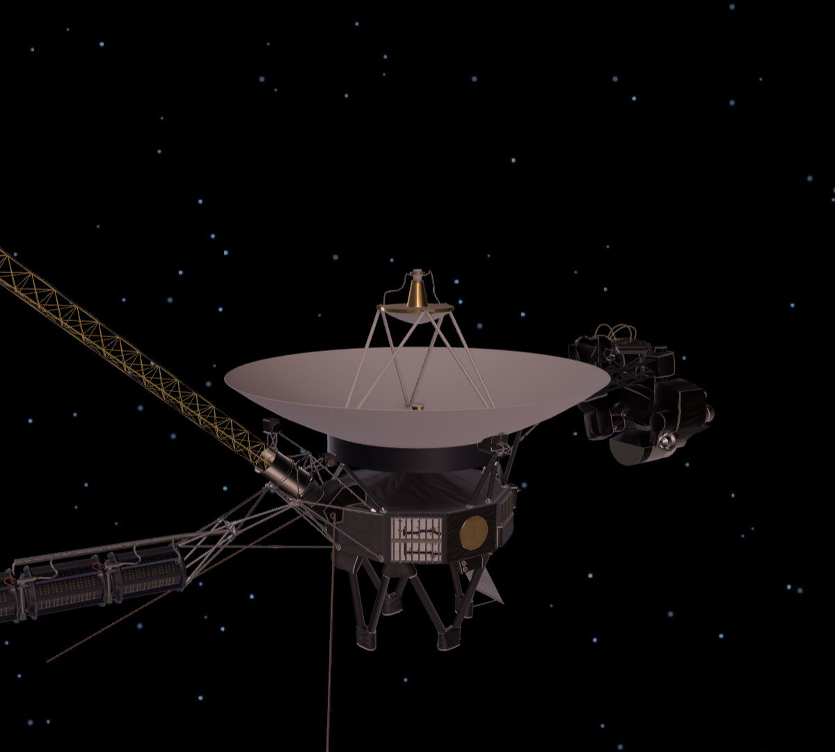 Voyager 1, vue en 3D. // Source : Capture d'écran JPL