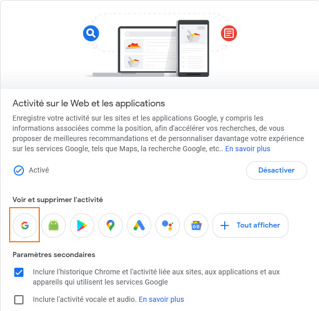 Activité Google