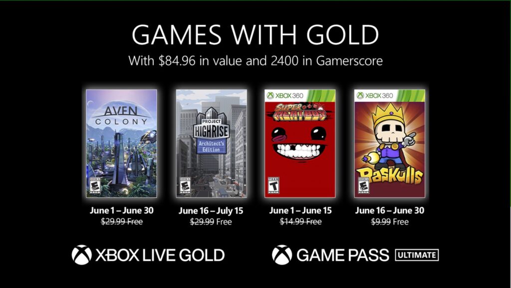 Jeux Xbox offerts en juin // Source : Microsoft