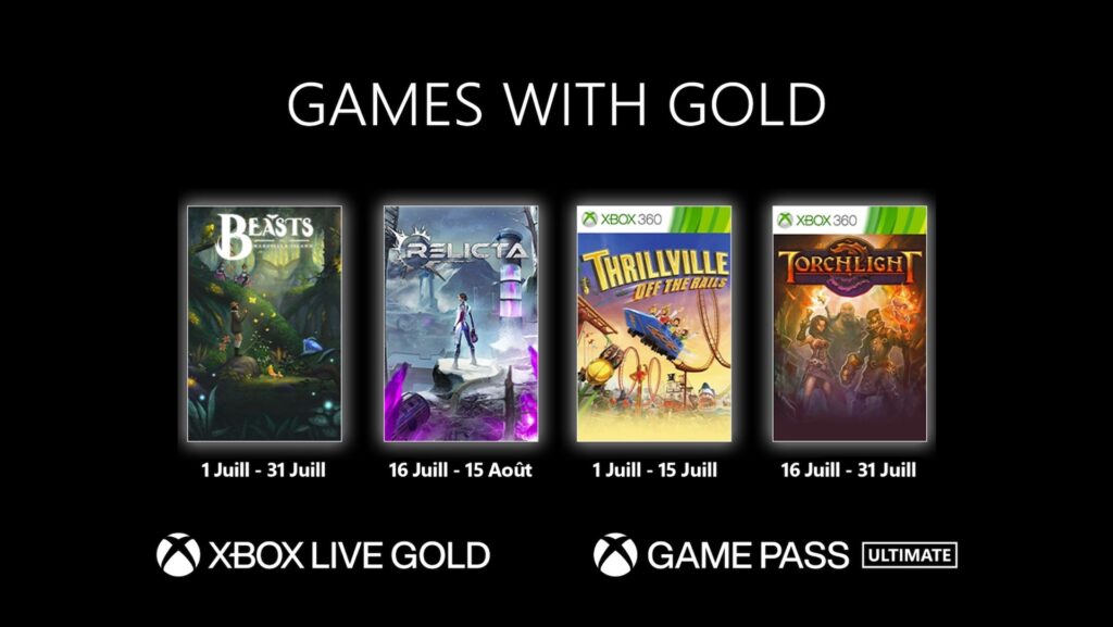 Jeux Xbox gratuits en juillet // Source : Microsoft Jeux Xbox gratuits en juillet // Source : Microsoft