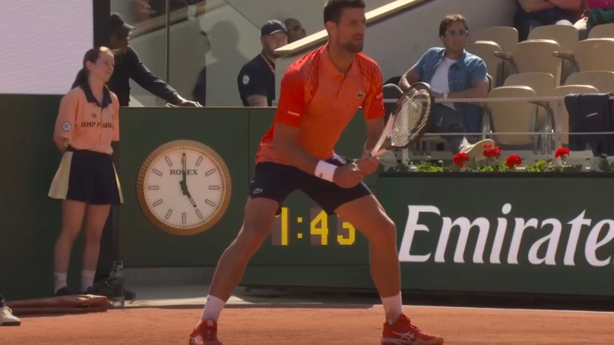 Novak Djokovic à Roland-Garros // Source : Capture France TV